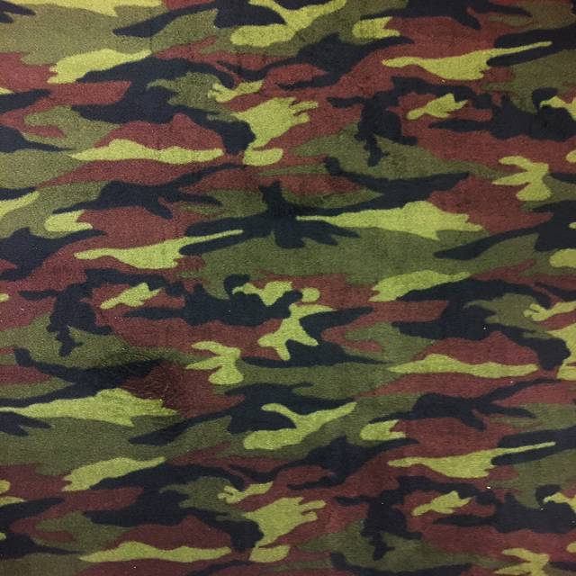 Green Camouflage Fleece Fabric