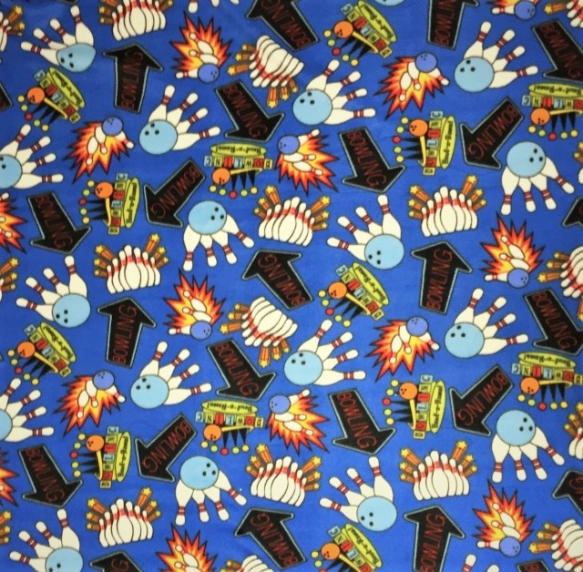 Bowling Games Fleece Fabric