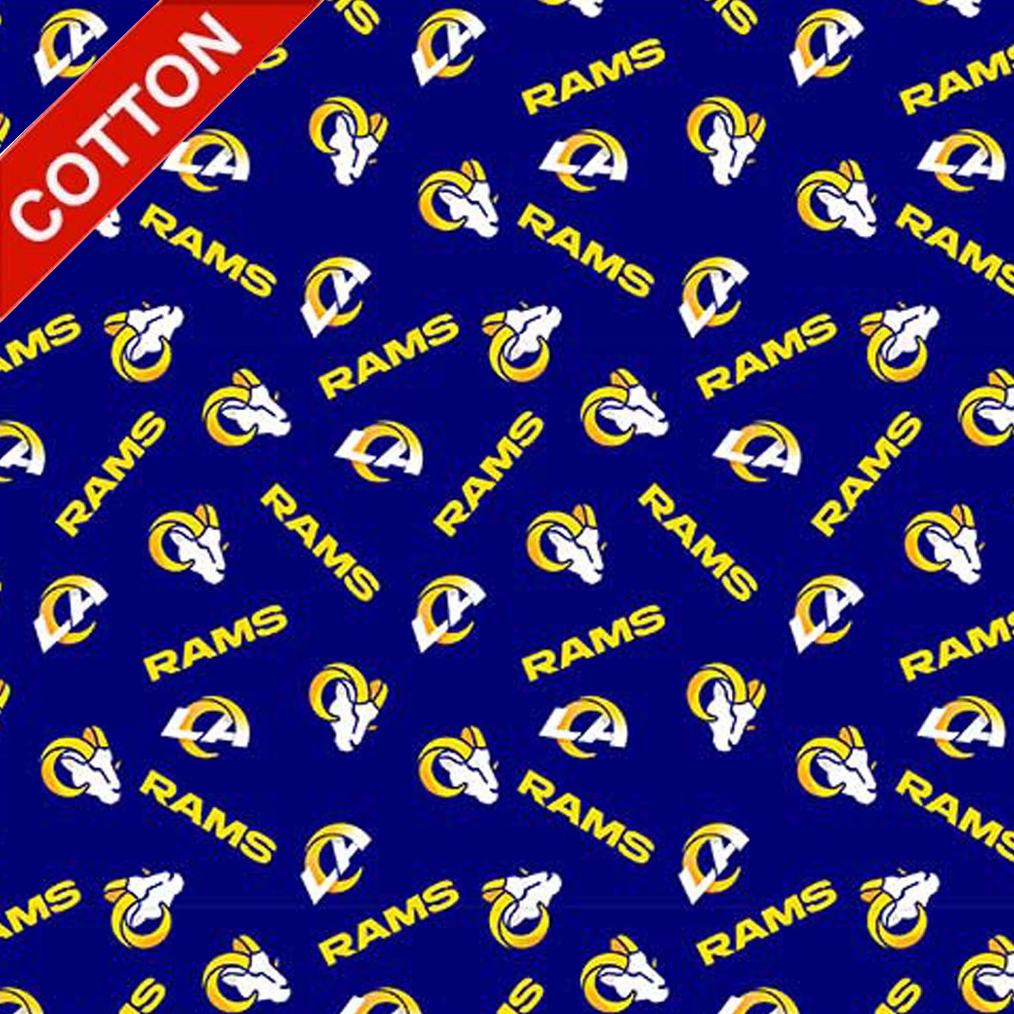 Los Angeles Rams Logo Allover NFL Cotton Fabric