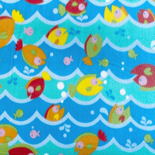 Fish Waves Fleece Fabric