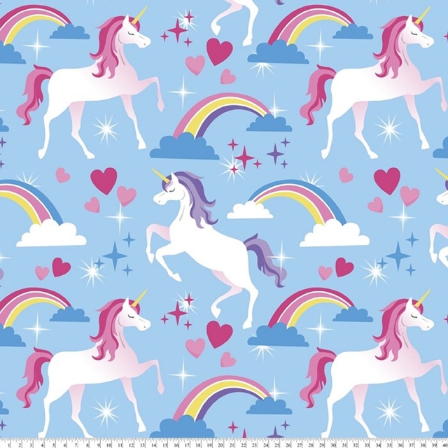 Prancing Unicorns Fleece Fabric