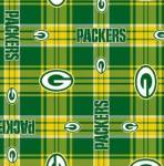 Green Bay Packers Plaid NFL Fleece Fabric