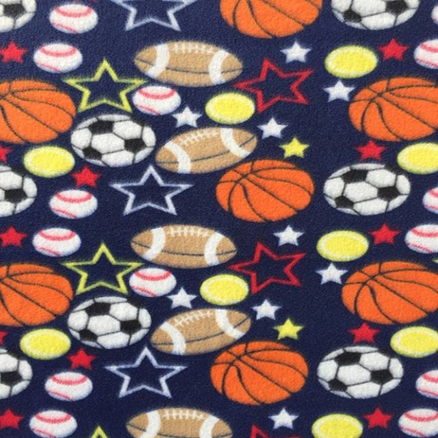 Multiple Sports Theme Fleece Fabric