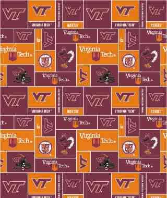 Click to view full size Virginia Tech Hokies Fleece Fabric