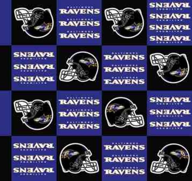 Baltimore Ravens Blocks Fabric NFL Football Fleece