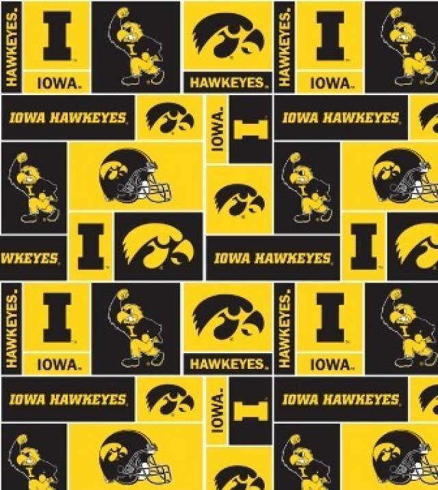 Click to view full size University of Iowa Hawkeyes Fleece Fabric