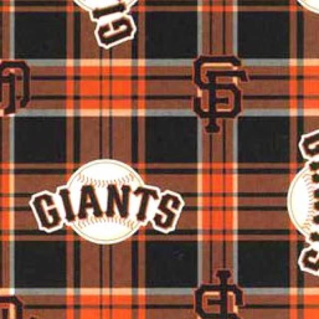 San Francisco Giants Plaid MLB Fleece Fabric