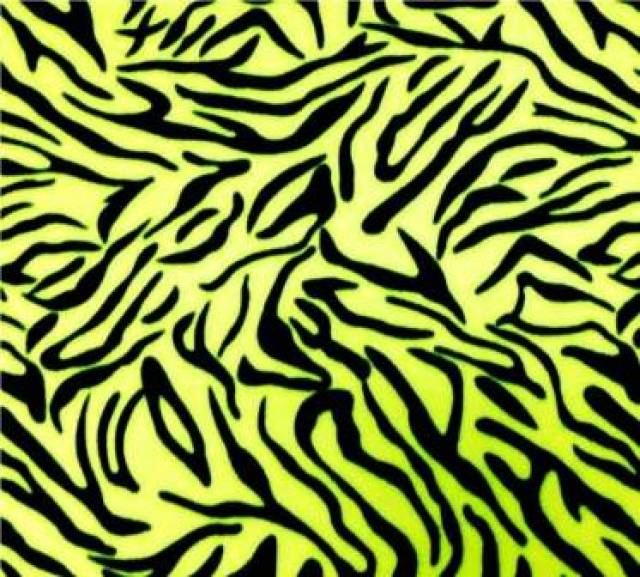 Neon Yellow Zebras Stripes Fleece Fabric