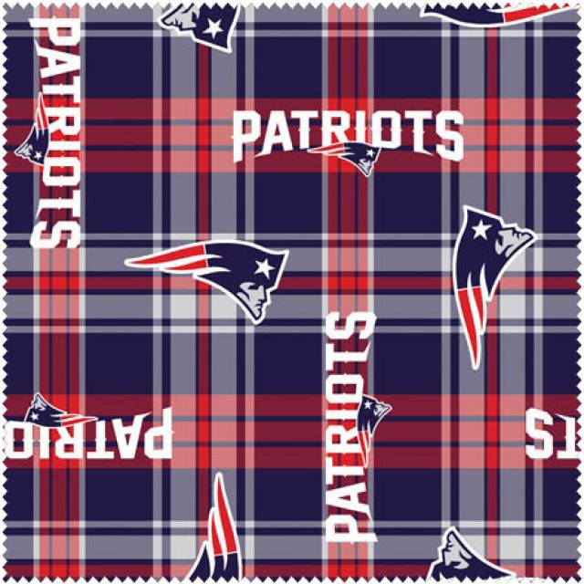 New England Patriots Plaid Fleece Fabric NFL Football Team