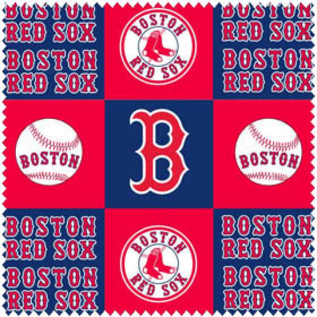 Click to view full size Boston Red Sox Blocks MLB Fleece Fabric
