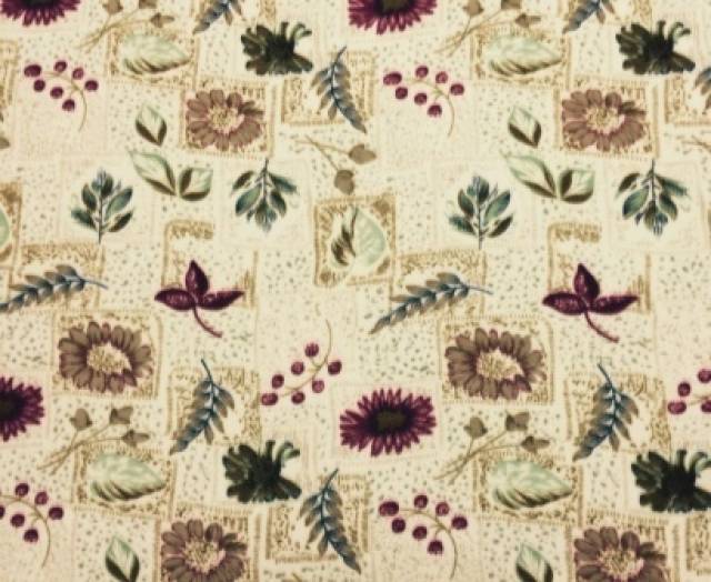 Fall Harvest Floral Flower Fleece Fabric