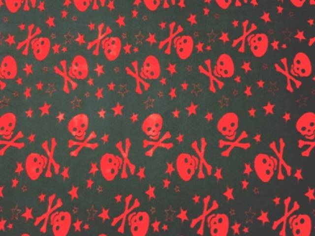 Skulls & Crossbones Red Fleece Fabric