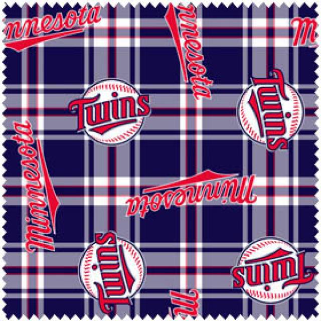 Minnesota Twins Plaids MLB Fleece Fabric