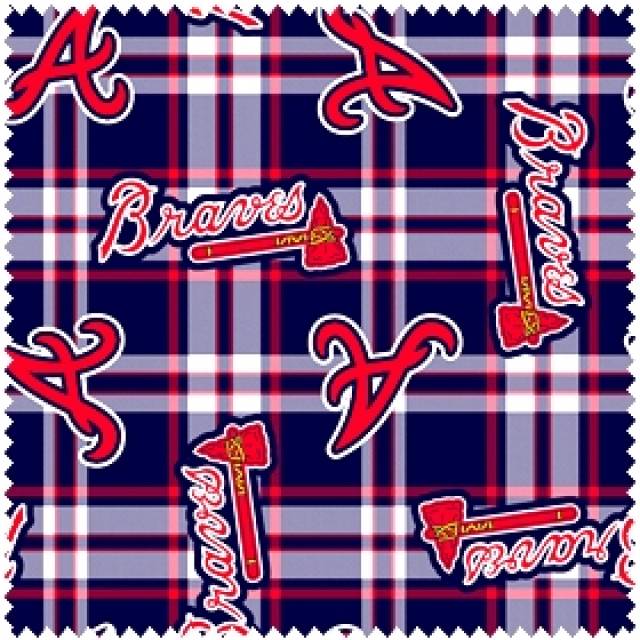 Atlanta Braves Plaids MLB Fleece Fabric