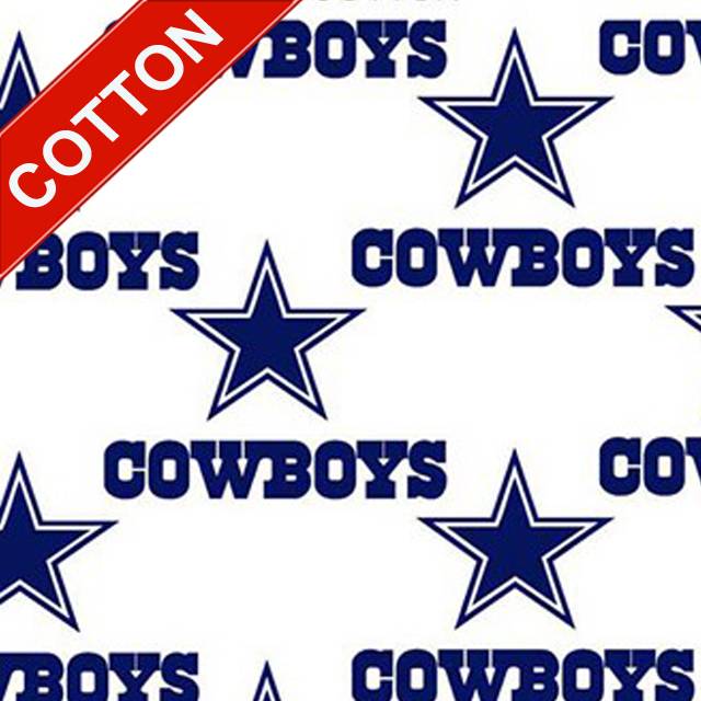 Dallas Cowboys White NFL Cotton Fabric