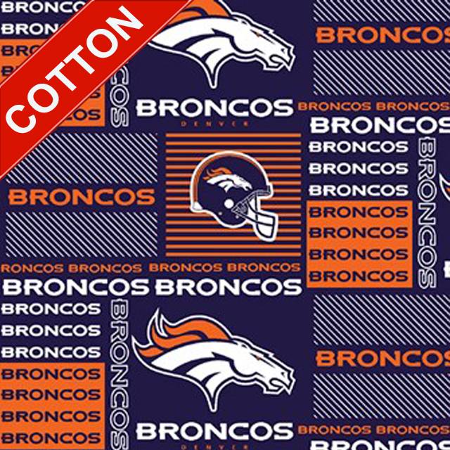 Denver Broncos Blocks NFL Cotton Fabric