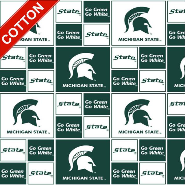 Michigan State University Spartans Cotton Fabric