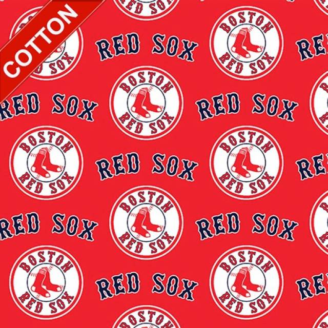 Boston Red Sox Red MLB Cotton Fabric 