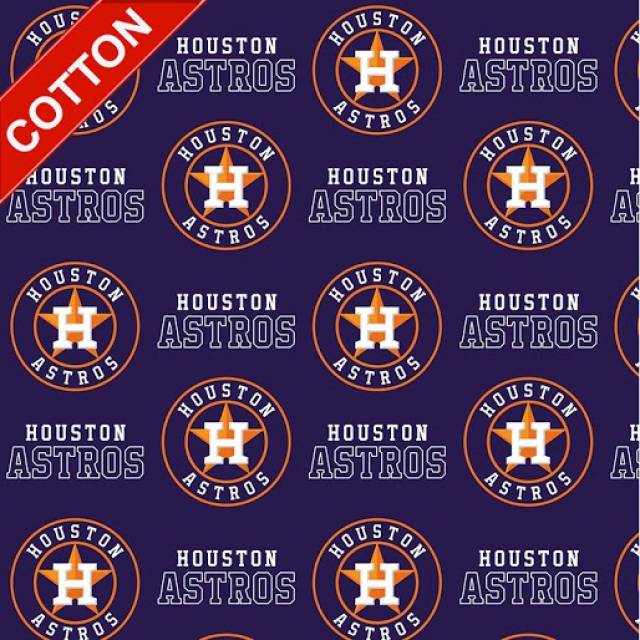 Houston Astros Retro Fleece Fabric - MLB Fleece Fabric By The Yard