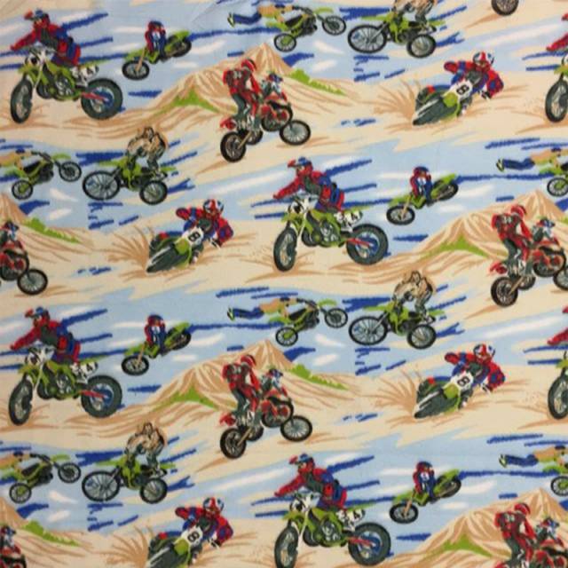 Click to view full size MotoCross MotorCycle Fleece Fabric
