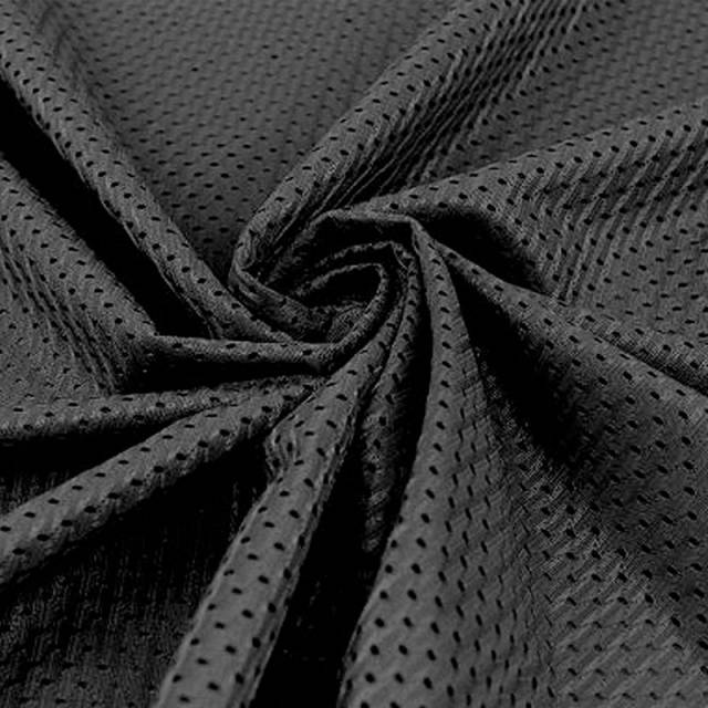 Black Football Mesh Jersey Fabric - Athletic Sports Mesh Fabrics ...