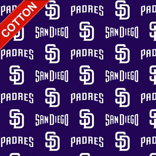 Click to view full size San Diego Logo Allover MLB Cotton Fabric