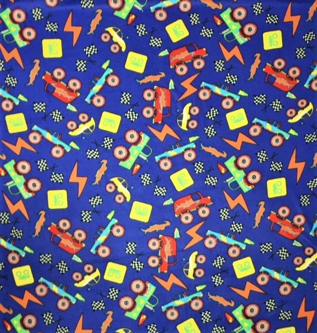 Monster Trucks Toys Fleece Fabric