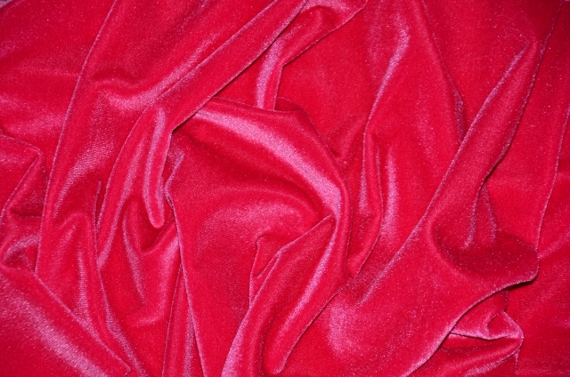 Red Stretch Velvet Fabric