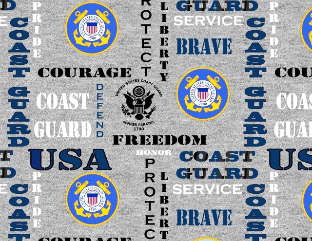 Click to view full size United States Coast Guard Heather Fleece Fabric