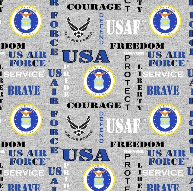 Click to view full size United States Air Force Heather Fleece Fabric