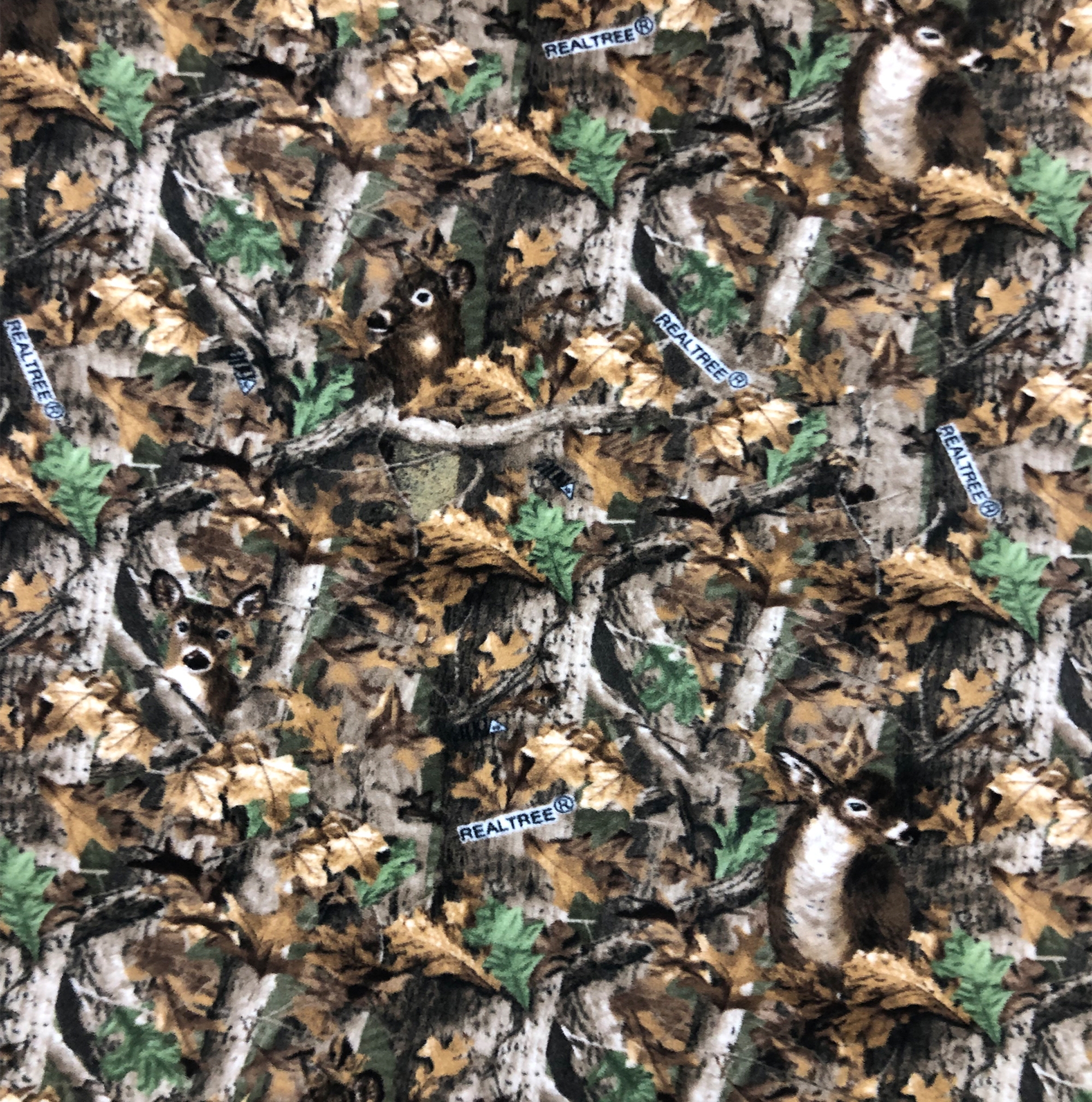 Licensed by Sykel -  RealTree Deer In Camouflage Allover Fleece Fabric