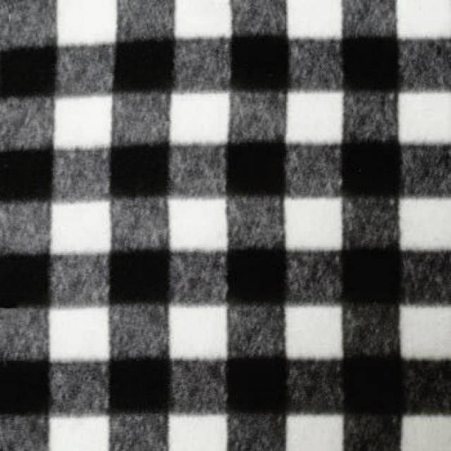 BLACK & WHITE Buffalo Lumberjack Plaid Fleece Fabric