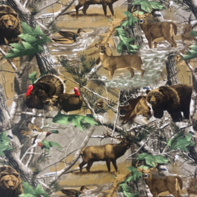 Click to view full size RealTree Hiddens Animals Allover Fleece Fabric