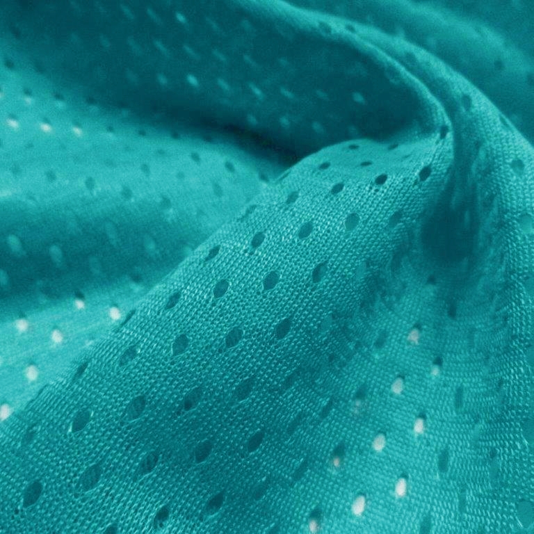 Teal Football Mesh Jersey Fabric - Athletic Sports Mesh Fabrics ...