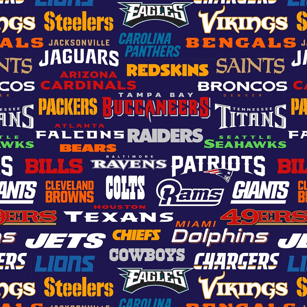All Teams Logo NFL Fleece Fabric - NFL Football Team Fleece Fabric