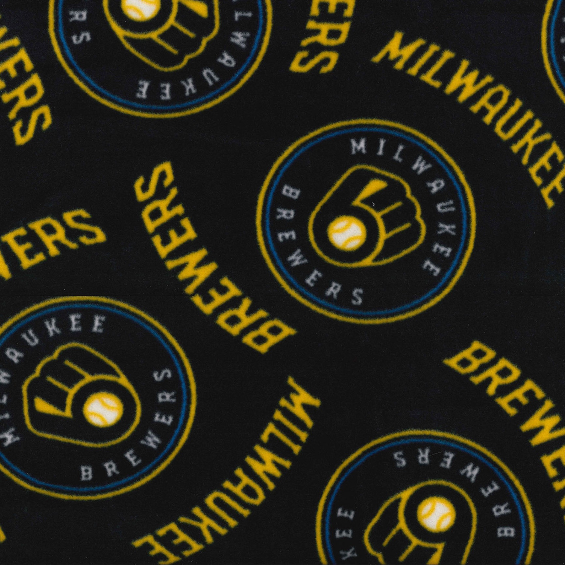 Milwaukee Brewers Logo MLB Fleece Fabric