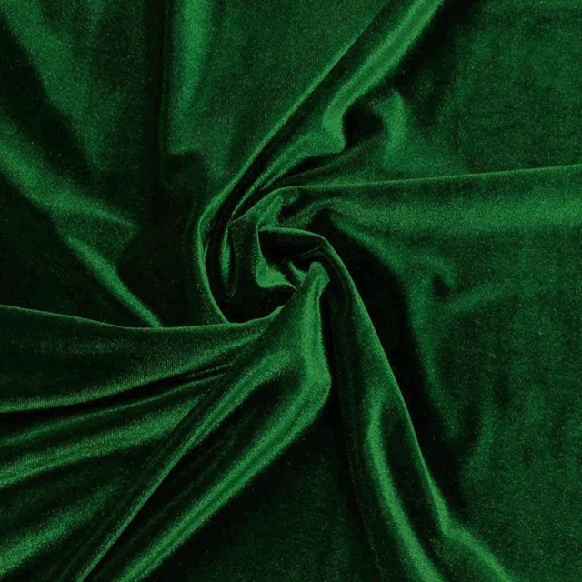 efectivo mueble Claire Hunter Green Stretch Velvet Fabric - Fabric by the Yard