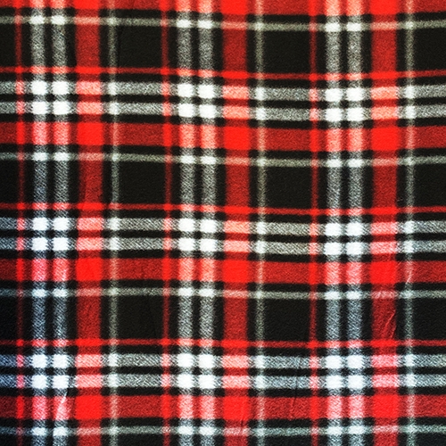 Marco Plaid Black/Red Fleece Fabric