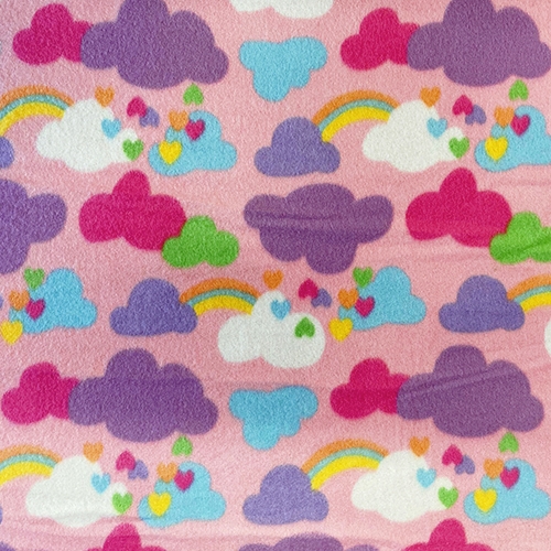Cloudy Sky Pink Fleece Fabric