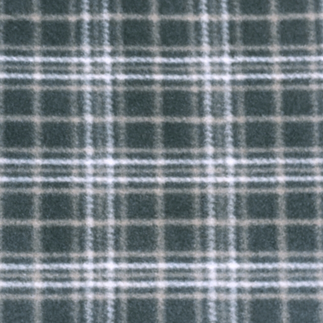 Charcoal & White Plaid Fleece Fabric