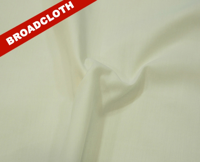 Ivory Polyester Cotton Broadcloth Fabric