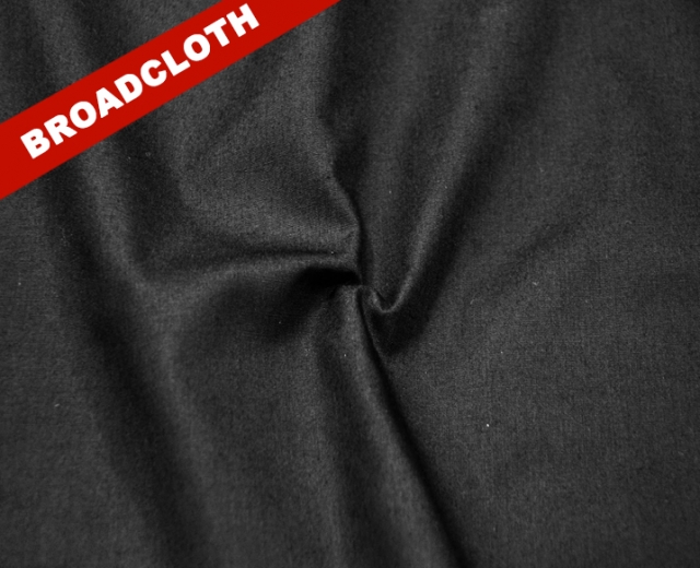 Black Poly Cotton Broadcloth Fabric - Polyester Blend Cotton