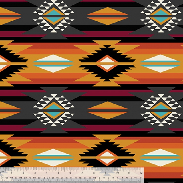 Click to view full size BLACK Trailhead Native American Fleece Fabric