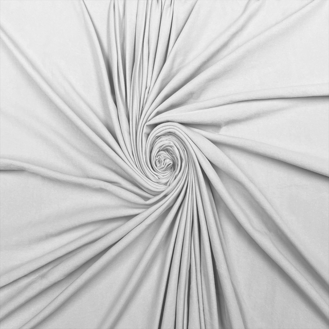 White Cotton/Spandex Jersey Fabric - 240 GSM