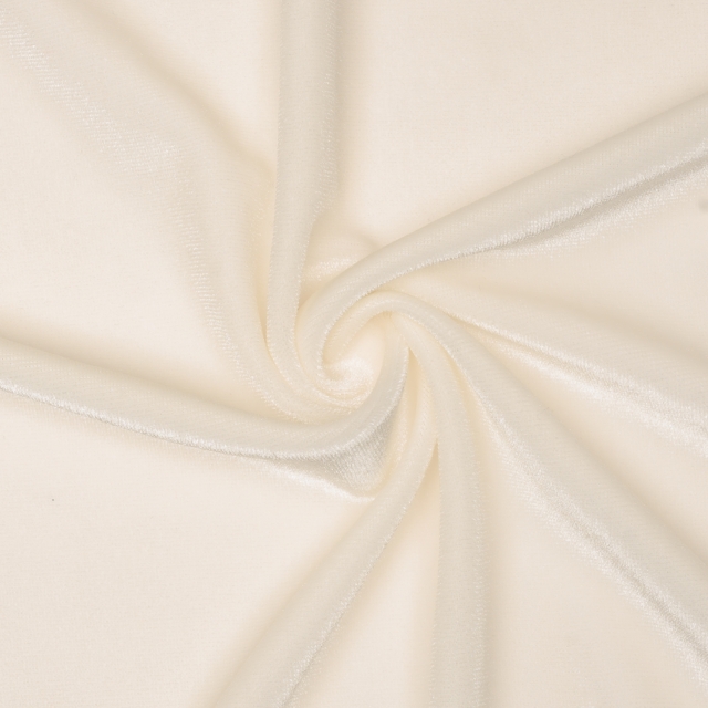Click to view full size Ivory Stretch Velvet Fabric