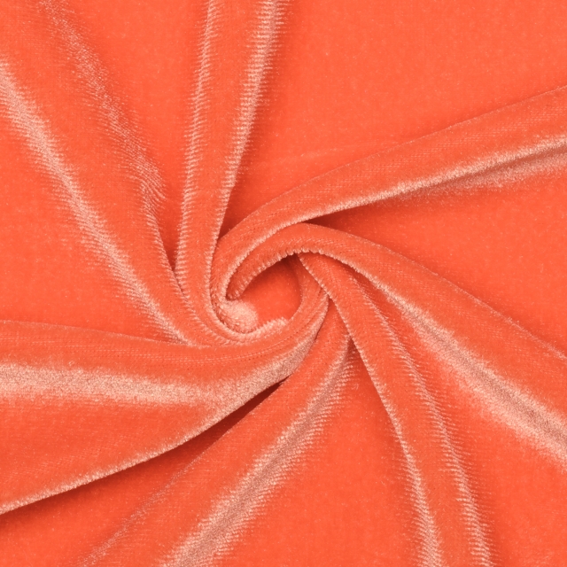 Click to view full size Orange Stretch Velvet Fabric