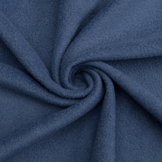 Denim Blue Solid Fleece Fabric