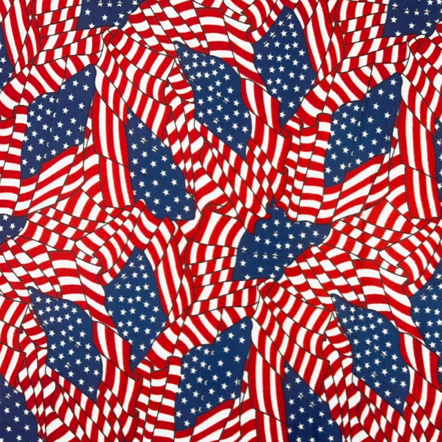 USA Flags Allover Fleece Fabric
