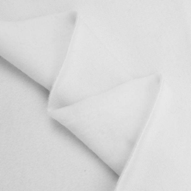 White Polyester Sweatshirt Fleece Fabric