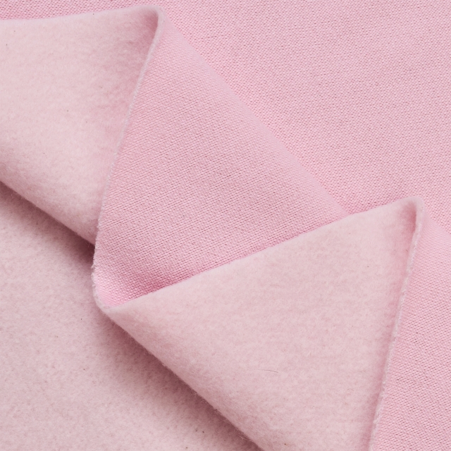 Baby Pink Polyester Sweatshirt Fleece Fabric